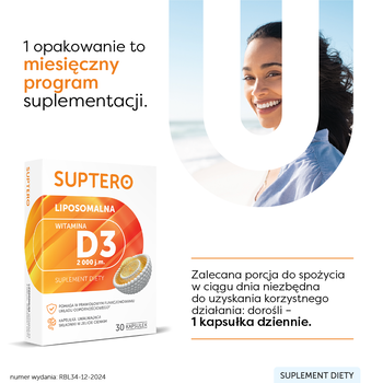 Suptero Liposomalna Witamina D3 2000 j.m, kapsułki, 30 szt.