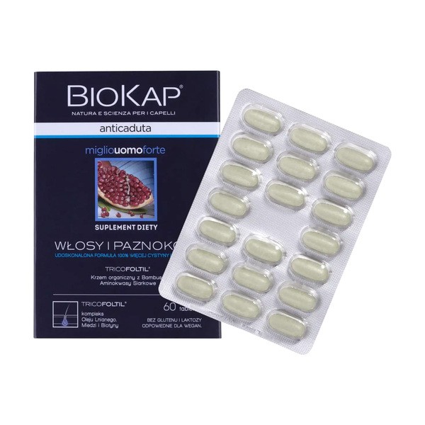 Biokap Biokap Anticaduta Uomo Przeciw Wypadaniu włosów Mężczyźni, tabletki, 60 szt.