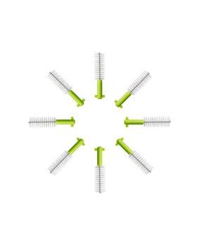 Curaprox CPS 011, szczoteczki międzyzębowe, zielone, wkłady uzupełniające, 8 szt.