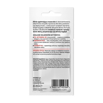 L`Biotica Dermomask, maska, silnie ujędrniająca, z witaminą B3, 8 ml
