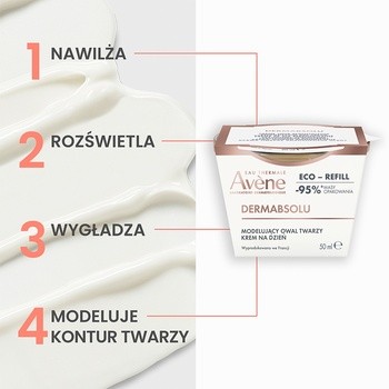 Avene DermAbsolu, krem na dzień modelujący owal twarzy, refill, 50 ml
