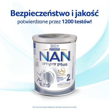 Nestle Nan Optipro Plus 2, 5 HMO, mleko następne dla niemowląt powyżej 6. miesiąca, 800 g