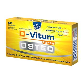 D-Vitum forte Osteo, tabletki do ssania lub połykania, 60 szt.