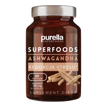 Purella Superfoods, Ashwaganda Redukcja Stresu, 60 kapsułek