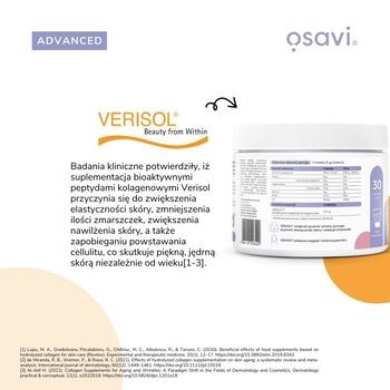 Osavi Kolagen Włosy, Skóra i Paznokcie, proszek, smak cytrynowo-grejpfrutowy, 150 g