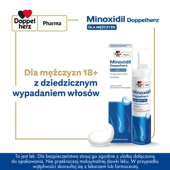 Minoxidil Doppelherz Dla mężczyzn, 50mg/g, piana na skórę, 60g