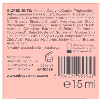 Miya Cosmetics myEYEhero, nawilżający krem pod oczy, 15 ml