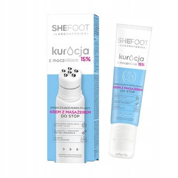 SheFoot, zmiękczająco - wygłądzający krem z masażerem do stóp 15% mocznika, 50 ml