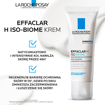 Zestaw La Roche-Posay Effaclar H ISO-Biome, krem nawilżający do twarzy, 40 ml + kojący krem myjący, 390 ml