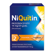 Niquitin przezroczysty, 14 mg/24 h, system transdermalny 78 mg, stopień 2, plastry, 7 szt.