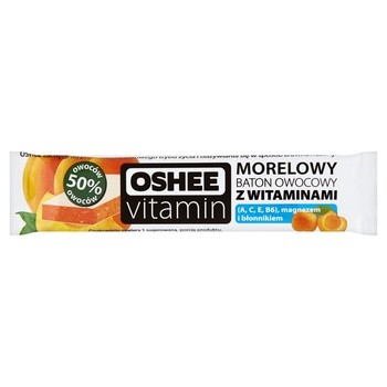 Oshee Vitamin Morelowy, baton owocowy z witaminami, magnezem i błonnikiem, 23 g