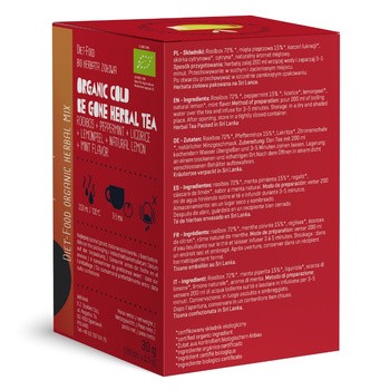 Diet-food, Bio Cold Be Gone Herbal Tea, herbata ziołowa z rooibosem, 20 x 1,5 g