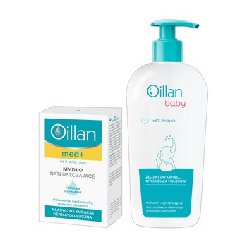 Zestaw Oillan Baby żel do mycia ciała i włosów 3w1 + mydło natłuszczające GRATIS