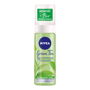 Nivea Green Tea, pianka oczyszczająca z bio zielona herbatą do twarzy, 150 ml