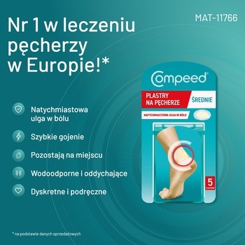 Compeed, plastry na pęcherze, średnie, 5 szt.