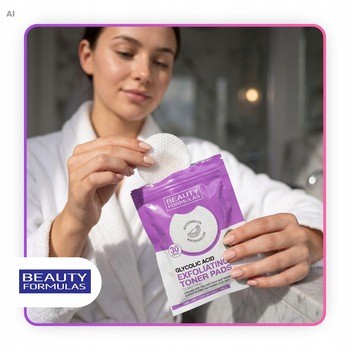 Beauty Formulas, złuszczające płatki z kwasem glikolowym i ekstraktem z arbuza, 30 szt.