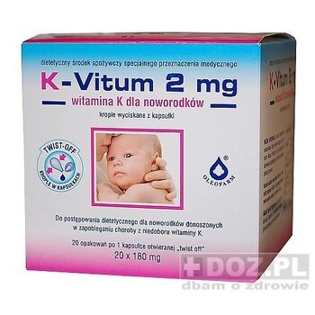 K-Vitum 2 mg Witamina K dla noworodków, kapsułki, twist-off, 20 szt