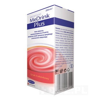 MeDrink Plus, płyn, smak truskawkowy, 200 ml