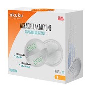Akuku, wkładki laktacyjne Premium, ultracienkie, 30 szt