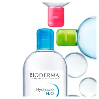 Bioderma Hydrabio H2O, nawilżająca woda micelarna do oczyszczania twarzy i zmywania makijażu, 500 ml x 2 szt.