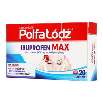 Laboratoria Polfa Łódź Ibuprofen Max, 400 mg, tabletki powlekane, 20 szt.
