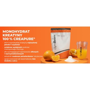 GymBeam Monohydrat kreatyny, proszek, mango-marakuja, 500 g
