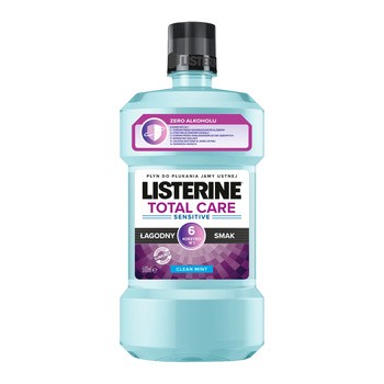 Listerine Total Care Sensitive, płyn do płukania jamy ustnej, łagodny smak, 500 ml