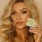 Crystallove, płytka do masażu twarzy gua sha z jadeitu, 1 szt.