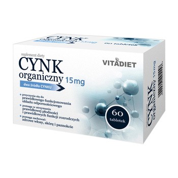 Cynk organiczny 15 mg, tabletki, 60 szt.