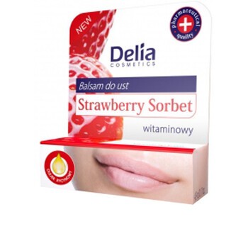 Delia, balsam do ust, sorbet truskawkowy, 4,9 g
