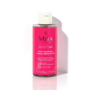 Miya Cosmetics BEAUTY.lab, tonik rozświetlający z kwasem glikolowym 5%, 150 ml