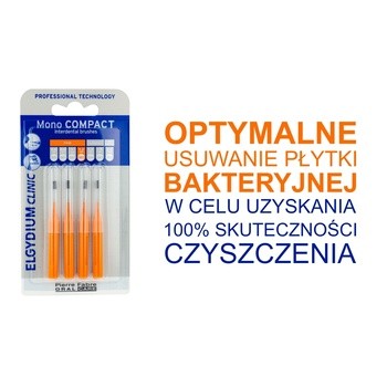 Elgydium Clinic Mono Compact 3, szczoteczka międzyzębowa, 4 szt.