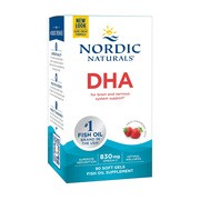 Nordic Naturals, DHA 830 mg, smak truskawkowy, kapsułki, 90 szt.        