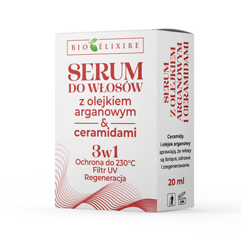 Bioelixire, serum do włosów z olejkiem arganowym i ceramidami 3w1, 20 ml