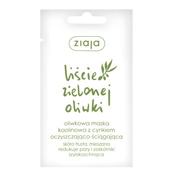Ziaja Liście Zielonej Oliwki, oliwkowa maska kaolinowa z cynkiem, oczyszczająco-ściągająca, 7 ml