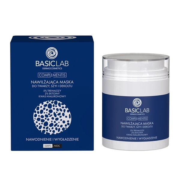 BasicLab BasicLab Complementis, nawilżająca maska do twarzy, szyi i dekoltu, 50 ml