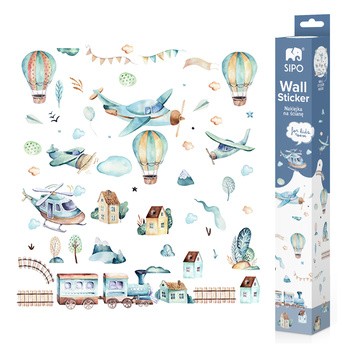 Sipo, Naklejki na ścianę dla dzieci, Samoloty i balony, 1 szt.