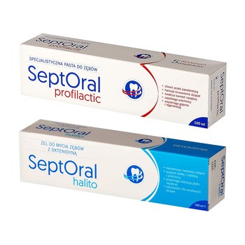 Zestaw SeptOral, Halito, żel do mycia zębów z oktenidyną, 100 ml + Profilactic, specjalistyczna pasta do zębów, 100 ml