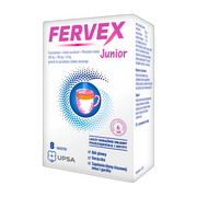 Fervex Junior, granulat bez cukru, 8 saszetek
