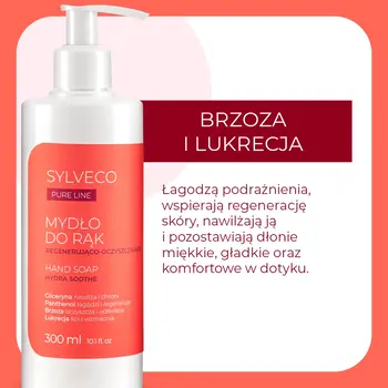 Sylveco Pure Line, regenerująco-oczyszczające, mydło do rąk, płyn, 300 ml