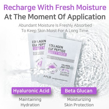 APLB Collagen EGF Peptide Sheet Mask, maska w płachcie do twarzy z kolagenem i peptydami EGF, 25 ml