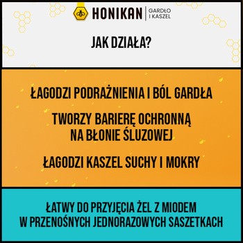 Honikan Gardło i Kaszel, żel doustny, 10 saszetek