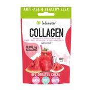 Intenson Kolagen + kwas hialuronowy + witamina C, proszek, smak arbuzowy, 10,8 g        