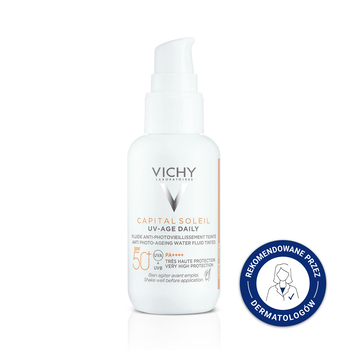 Vichy Capital Soleil, fluid koloryzujący przeciw fotostarzeniu się skóry SPF 50+, tinted, 40 ml