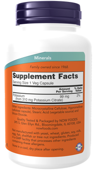 Now Food Potassium Citrate, kapsułki, 180 szt.