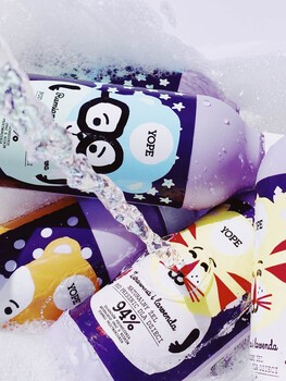 Yope, żel pod prysznic dla dzieci, Żurawina i Lawenda, 400 ml