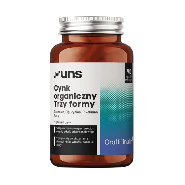 Cynk organiczny 15 mg 90 kapsułek [Uns] - Uns