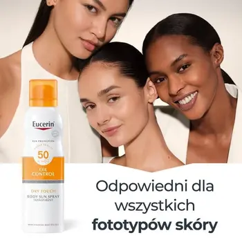 Eucerin Sun Oil Control SPF 50+, transparentny spray ochronny do ciała, 200 ml