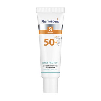 Pharmaceris S Sensi Protect, codzienna emulsja ochronna z kwasem hialuronowym do twarzy i okolic oczu SPF 50+, 50 ml