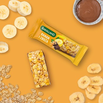 Bakalland, Banan i zboża, baton zbożowy, 40 g
